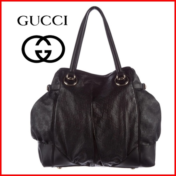 Gucci Handbags - GUCCI Guccissima Large Full Moon Tote Bag Black